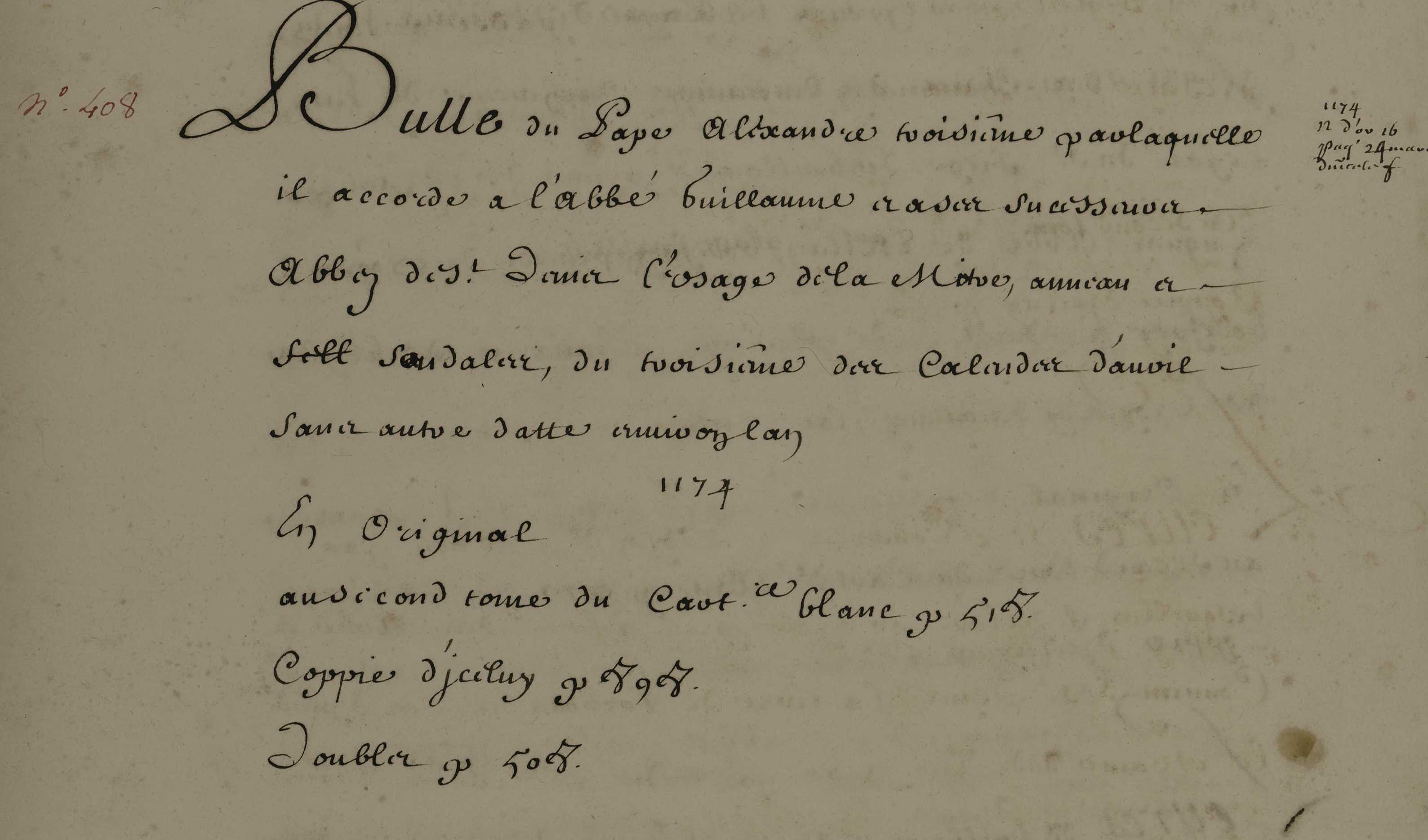 Inventaire général, tome 1 (LL1189), page 436, extrait, notice 408. Cliquer pour voir l’image entière